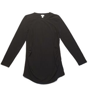 J.Crew Maternity S Long Sleeve Shirt Crewneck Tee Black Stretch Top